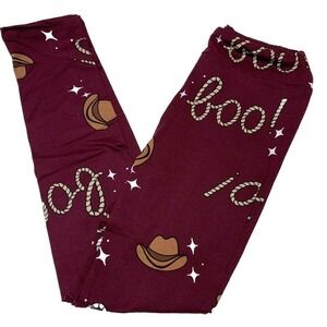 LuLaRoe Girls Leggings‎ L/XL Halloween Western Cowboy Boo Rodeo Size 7-12 NEW